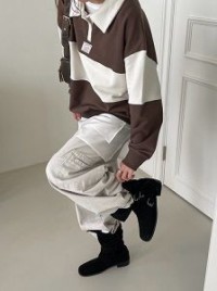 Color Block Collar Sweatshirt