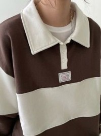 Color Block Collar Sweatshirt